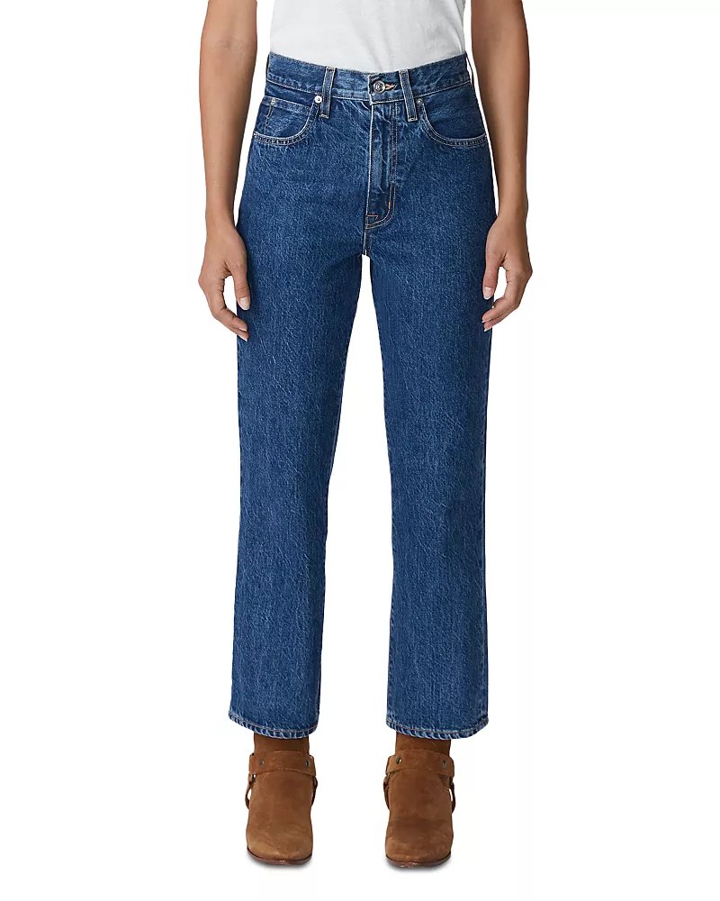 Slvrlake London Crop High Rise Straight Jeans in Forbidden Love