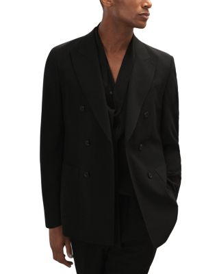 Finale Double Breasted Peak Lapel Textured Blazer