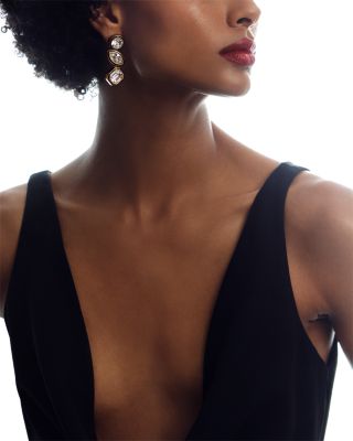 Crista Crystal Drop Earrings, 1.8"L