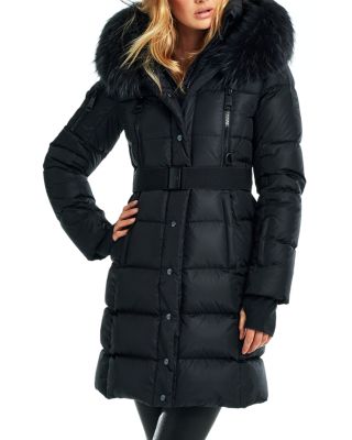 Infinity Down Coat with Shearling Trimmed Hood