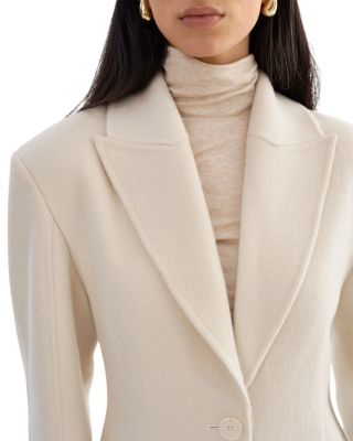 Wool Single Breasted Peak Lapel Coat