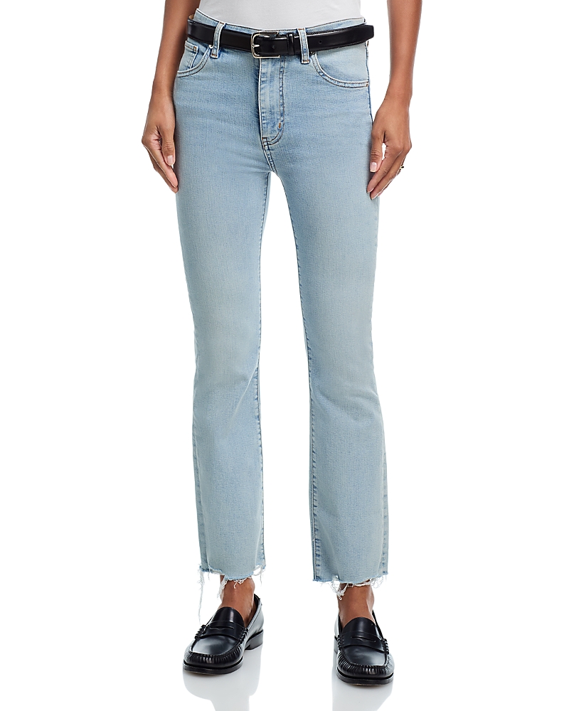 Frame The Reboot Mid Rise Crop Jeans in Tribute Raw Fray