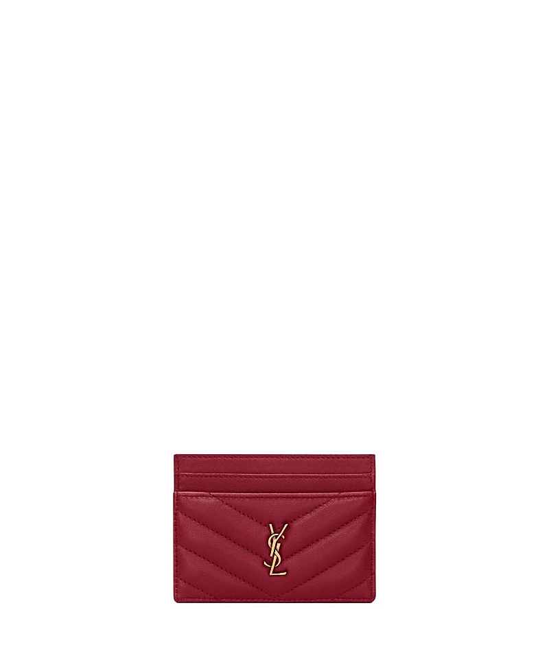 Saint Laurent Cassandre Matelasse Card Case in Lambskin · One Size