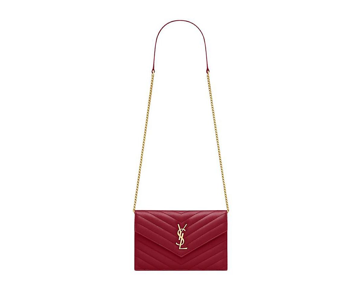 Saint Laurent Cassandre Envelope Chain Wallet