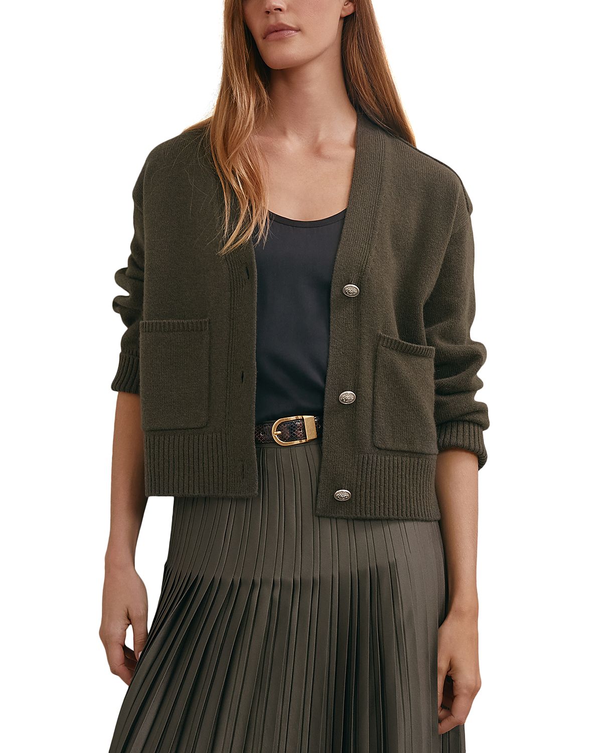 Reiss Maya Wool Button Detail Cardigan