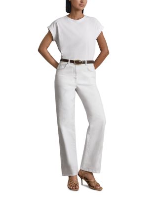 Selin Mid Rise Straight Jeans in White