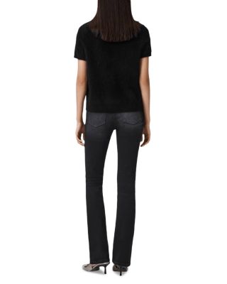 Haldan Crystal Mid Rise Bootcut Jeans in Washed Black