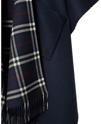  Reversible Check Wool Cashmere Cape