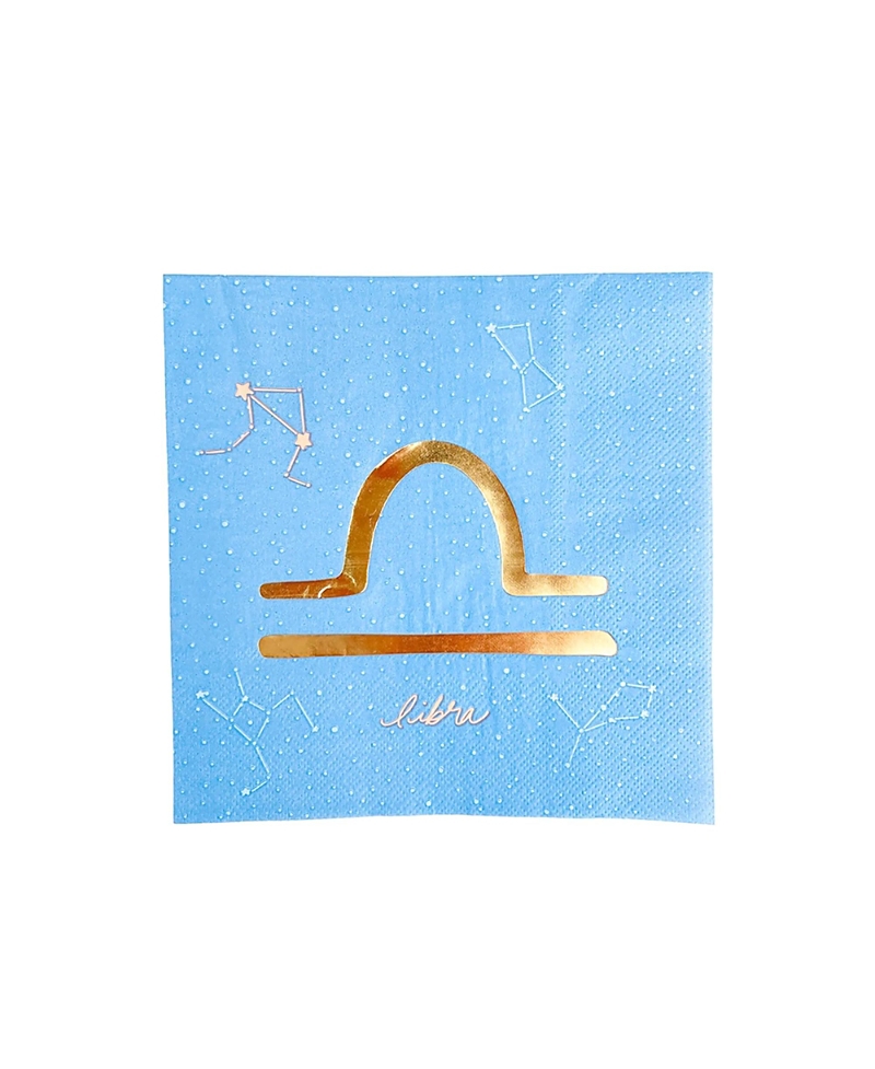 Jollity & Co. Zodiac Themed Paper Party Large Napkins, Set of 16