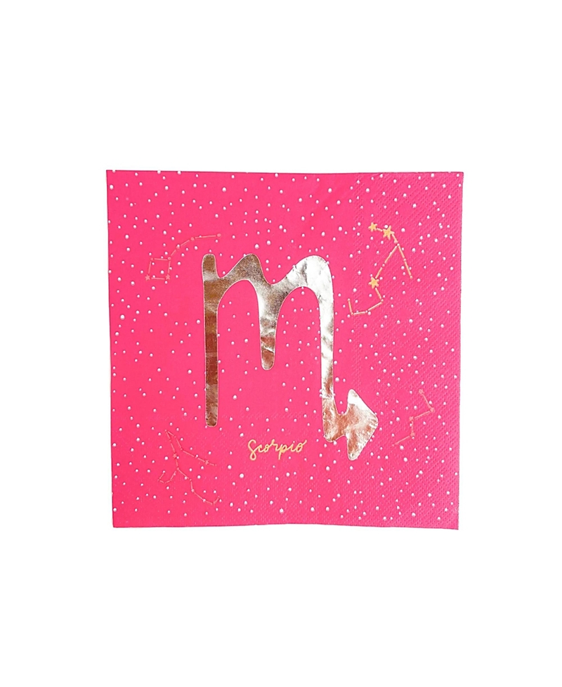 Jollity & Co. Zodiac Themed Paper Party Large Napkins, Set of 16