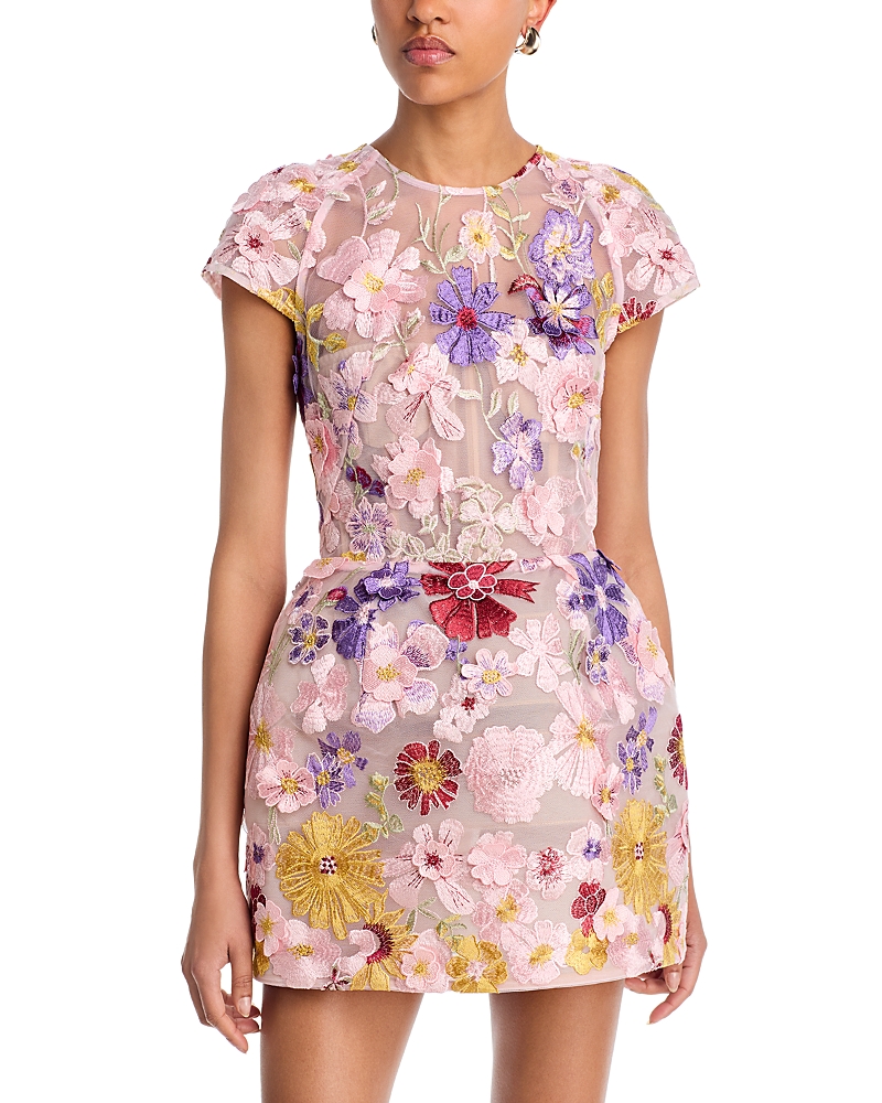 Bronx And Banco Jasmine Cap Sleeve Mini Dress In Purple