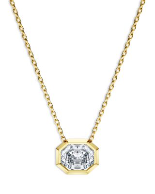 Octagon Certified Lab Grown Diamond Pendant Necklace, 15.87-17.87&amp;quot;