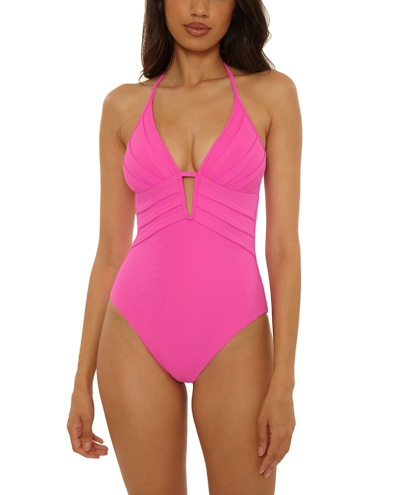Becca by Rebecca Virtue Modern Edge Mira Pleated One Piece Swimsuit