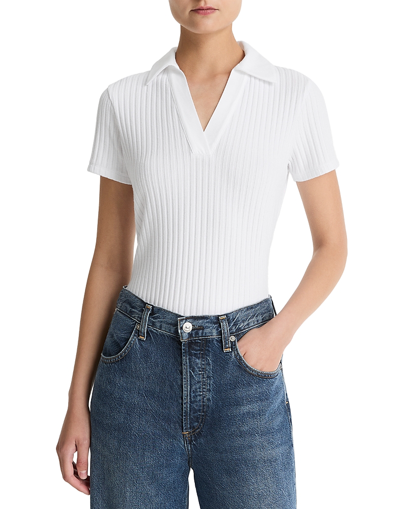 Vince Ribbed Knit Polo