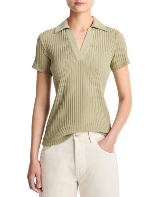 Ribbed Knit Polo