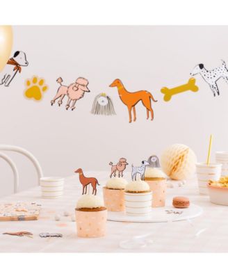 Bow Wow Puppy Dog Birthday Cupcake Decorating Set, Set of 24 Liners and Toppers