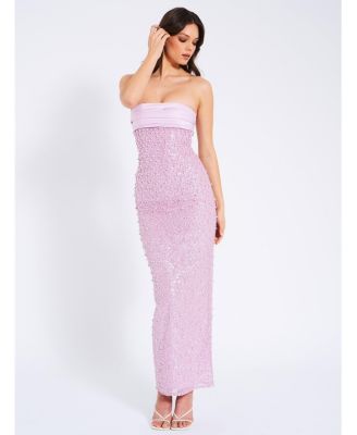  Lainey Embellished Beaded Satin Sequin Maxi Dress