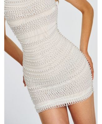 Iliana Faux Pearl Chain Embellished Mini Dress