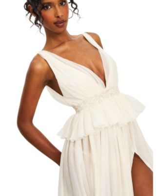  Calleigh Flare Beaded Belt Maxi Gown