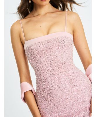  Raizel Beaded Sequin Bodycon Gown with Scarf