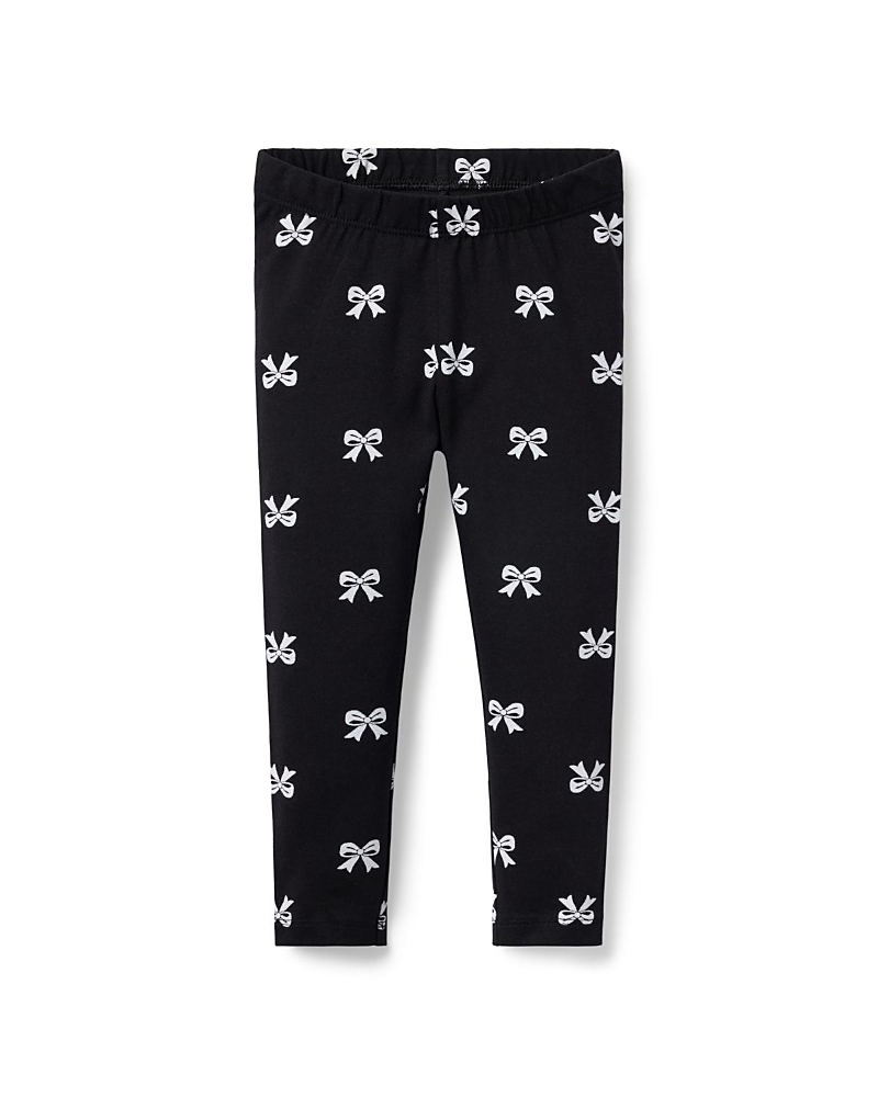 Janie And Jack Girls' The Everyday Bow Legging - Baby, Little Kid In Black