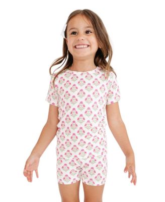  Girls' Pink Posy Pajama Set - Baby, Little Kid