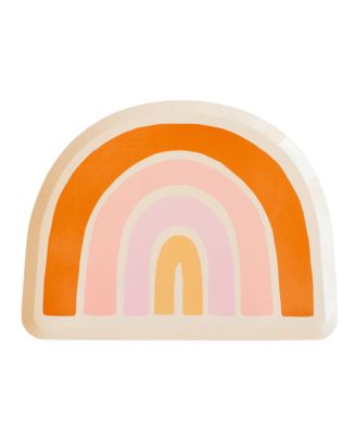  Boho Rainbow Large Paper Plates, Set of 8