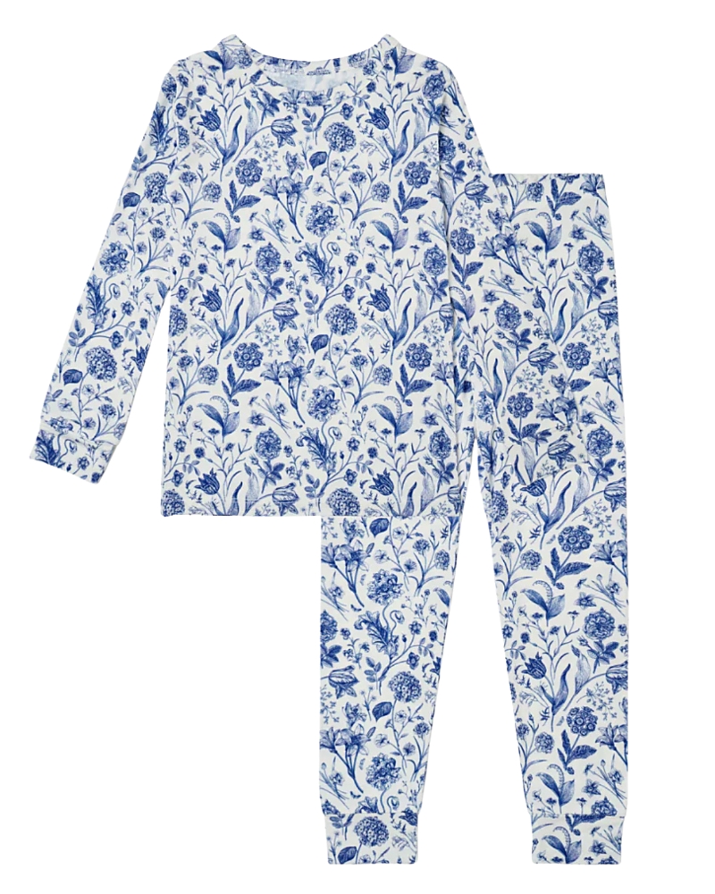 Motette Girls' Porcelain Vine Pajama Set - Baby, Little Kid