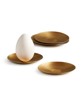  Extra Small Artisan Brass Plates, Set of 6