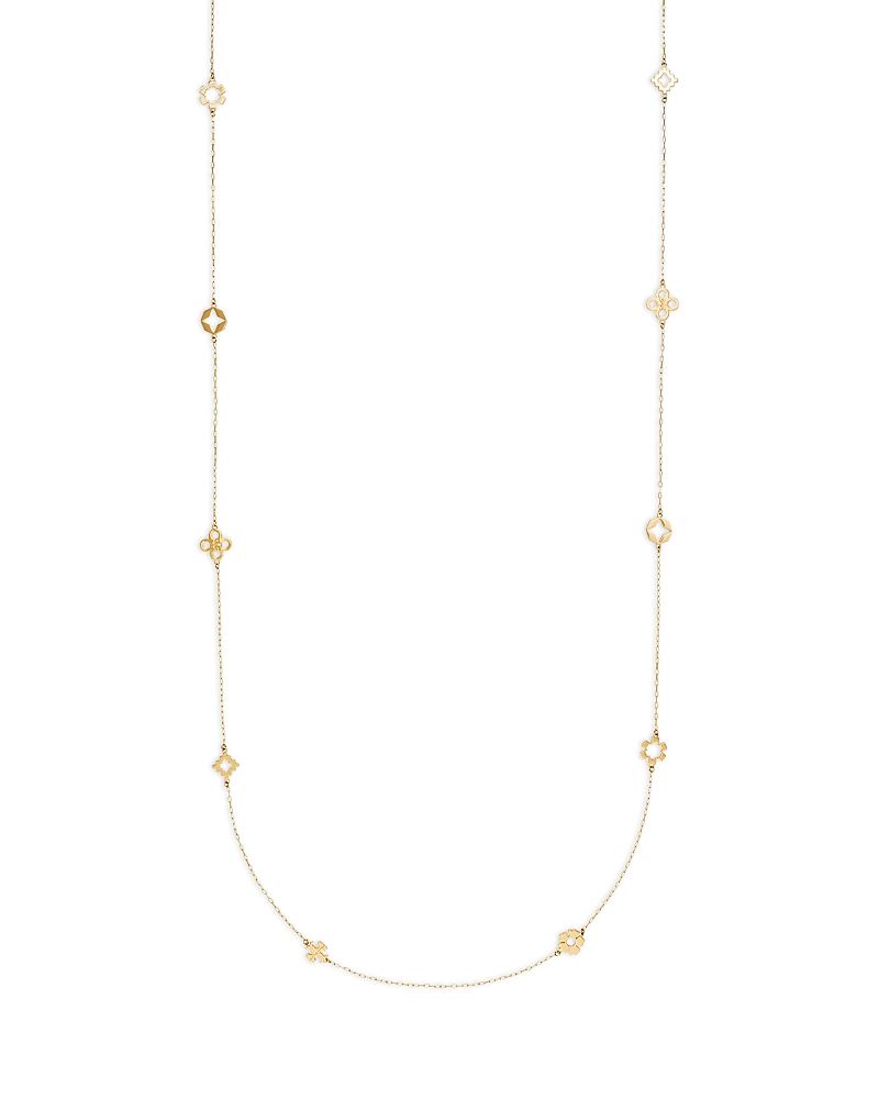 Tory Burch Forget Me Not Flower Strand Necklace, 38.2
