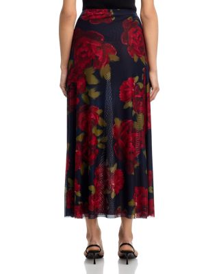 Mesh Floral Maxi Skirt - Exclusive