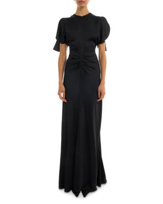 Gathered Waist Floor Length Dress