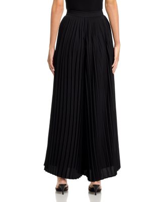 Pleated Palazzo Crepe de Chine Pants