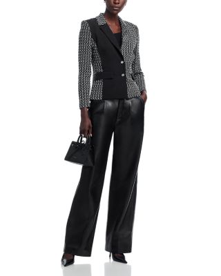 Mixed Media Tweed Knit Blazer