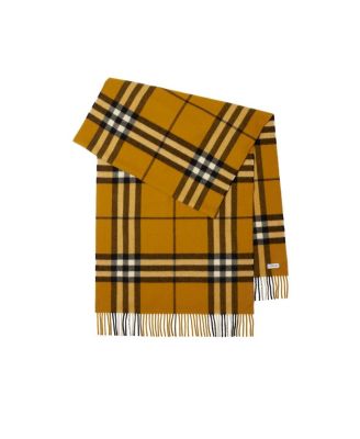 Wide Check Cashmere Scarf