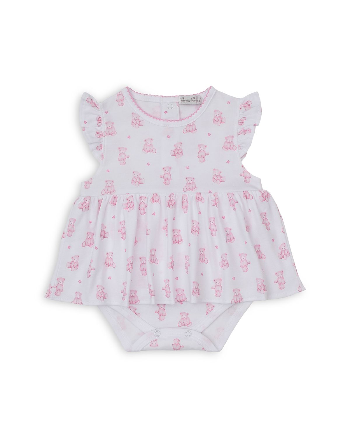 Kissy Kissy Girls' Short Sleeved Bear Print Bodysuit Dress - Baby