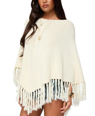 Kamila Fringe Knit Poncho