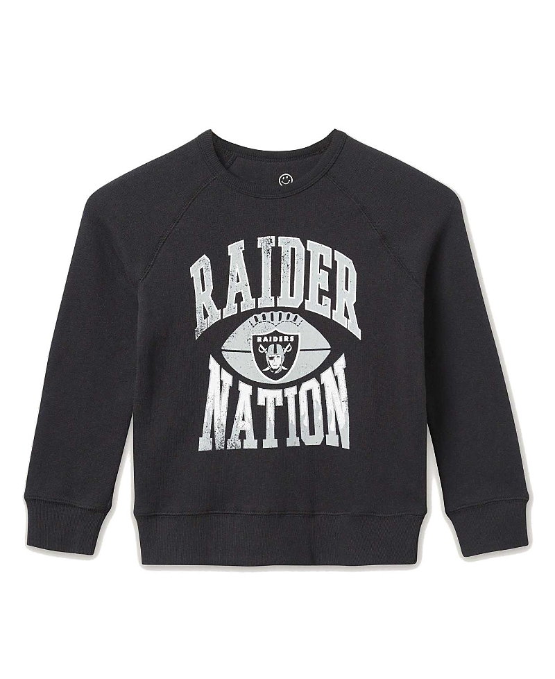 Junk Food Clothing Unisex Nfl Las Vegas Raiders Hot Route Raglan Fleece - Little Kid, Big Kid