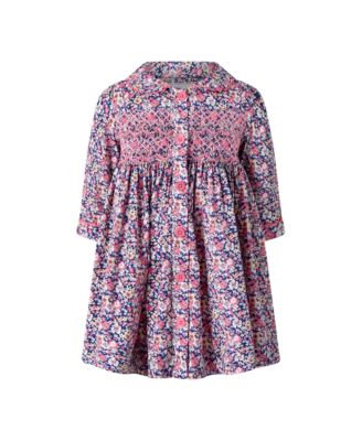 Girls' Floral Smocked Button Front Dress - Baby