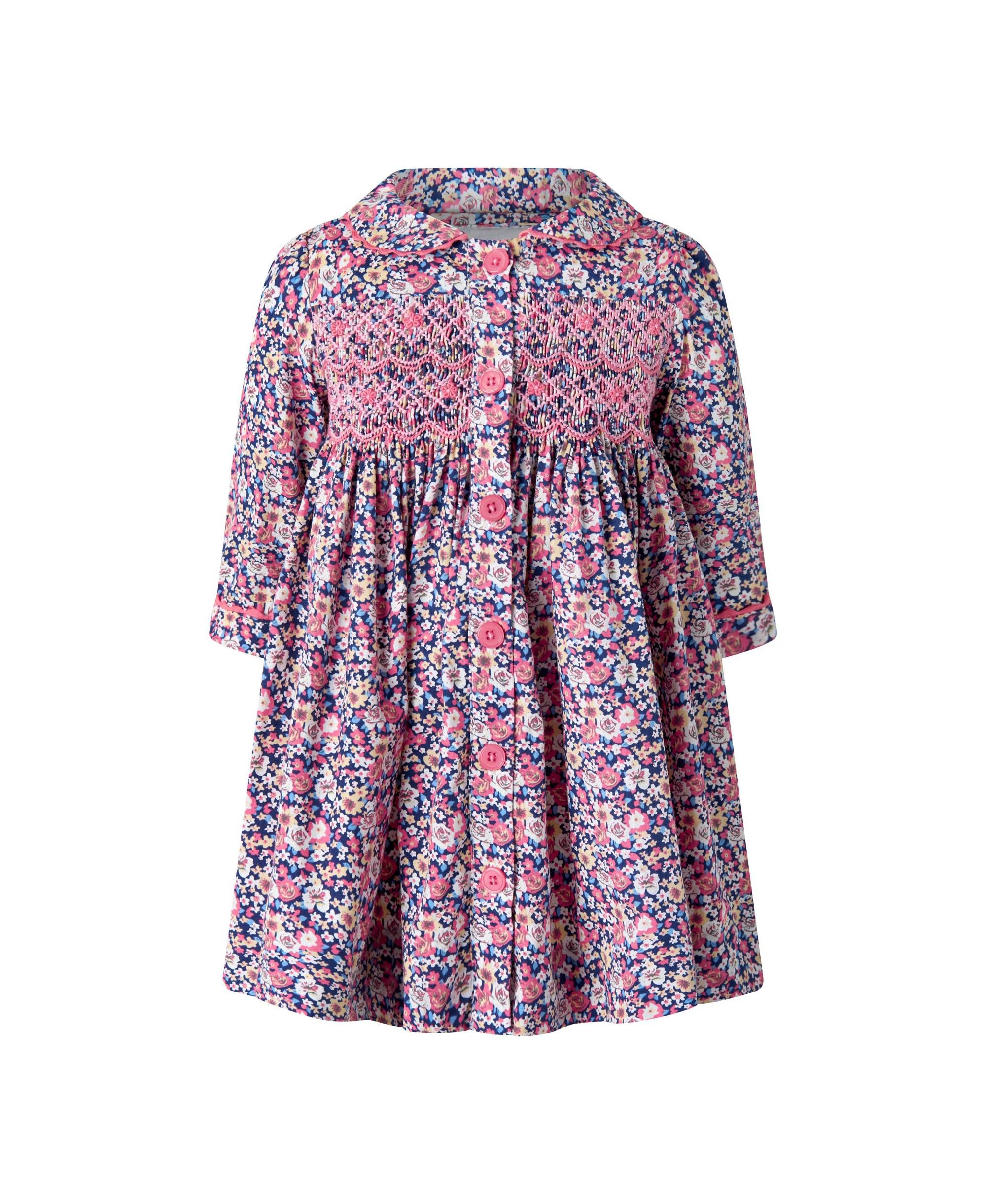 Girls' Floral Smocked Button Front Dress - Baby - Image 1