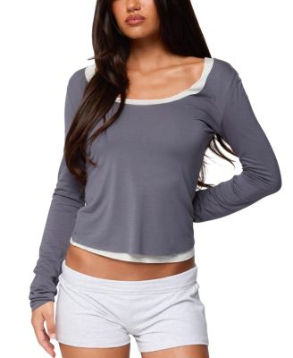Orella Contrast Layered Long Sleeve Top