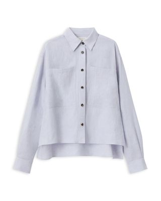 Cropped Boyfriend Linen Shirt 