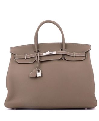Birkin 40 Handbag Grey Togo with Palladium Hardware