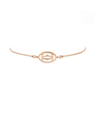  Double C Logo Bracelet 18K Rose Gold with Diamonds