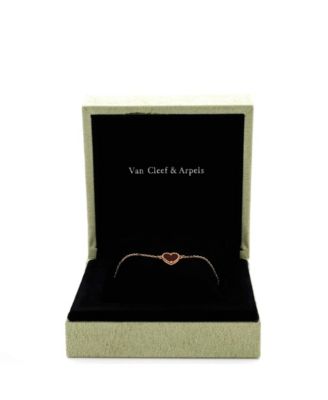  Sweet Alhambra Heart Bracelet 18K Rose Gold with Carnelian