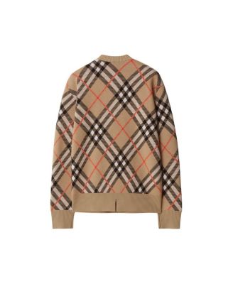 Check Wool Mohair Blend Sweater