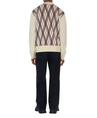 Argyle Check Wool Blend Sweater