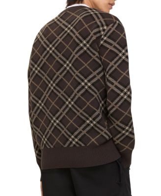 Check Wool Cashmere Blend Sweater