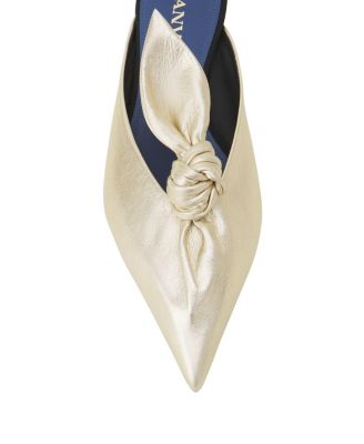 Women&#39;s Midnight Step Bow Mule in Metallic Leather