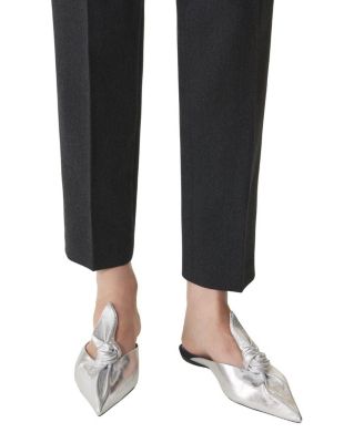 Women's Midnight Step Bow Mule in Metallic Leather